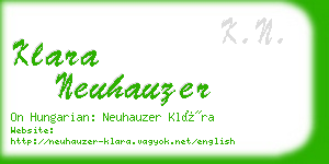 klara neuhauzer business card